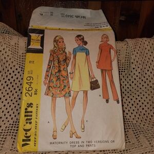 McCall's 2649 Maternity Dress Pattern